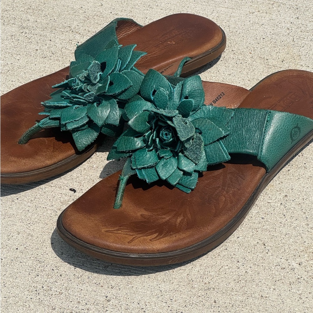 Born Flower sandals teal thong - Picture 2 of 9